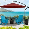 VisioGear Patio Umbrellas, Outdoor Market Hanging Umbrella, Patio Outdoor Umbrella with Crank Handle, Red, 114.17"*114.17"*81.49" - 3 of 4