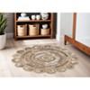 Beige Jute Abstract Geometric Hand Braided Area Rug - 2 of 4