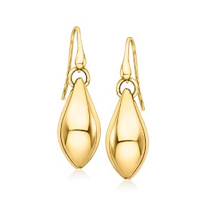 Ross-Simons Italian 18kt Gold Over Sterling Oval Domed Drop Earrings - 1 of 3