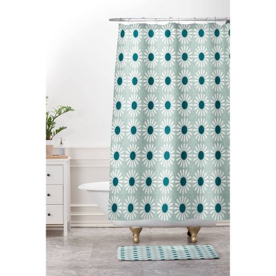 Schatzi Brown Retro Jumbo Daisy Mint Memory Foam Bath Mat White - Deny Designs