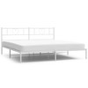 vidaXL Metal Bed Frame with Headboard White 76 in.x79.9 in. King - 2 of 4