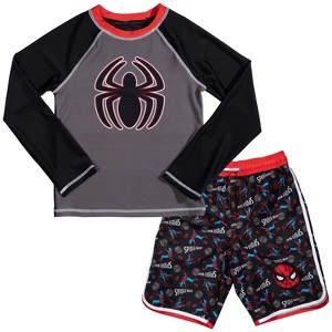 Marvel and Rash Guard Swim Trunks Outfit Set - 1 of 4