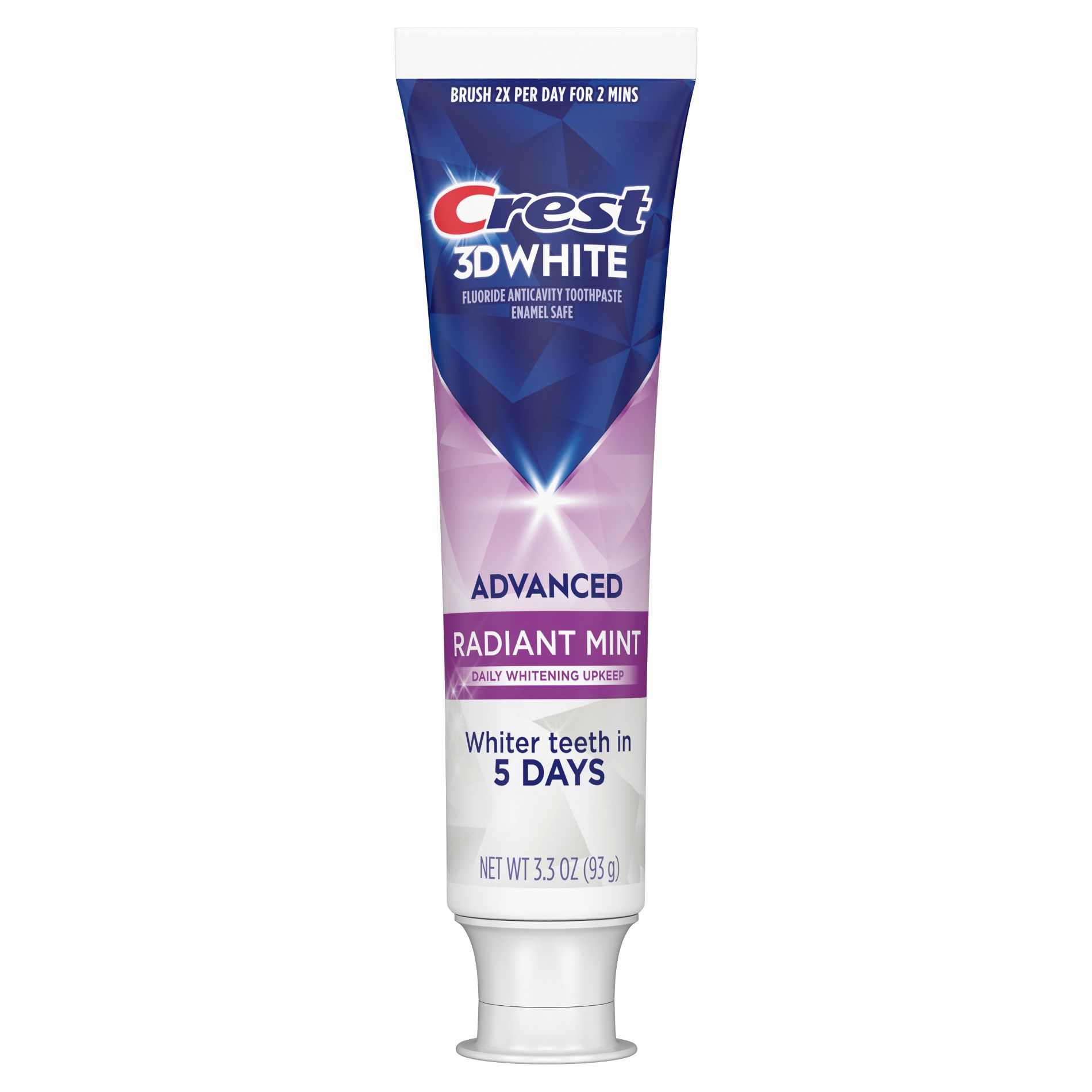 Crest 3D White Advanced Teeth Whitening Toothpaste - Radiant Mint - 3.3 oz