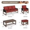 EAGLE PEAK Natural Cedar Wood Conversation Set, Outdoor Patio Furniture with 2 Ottomans and Coffee Table - 2 of 4