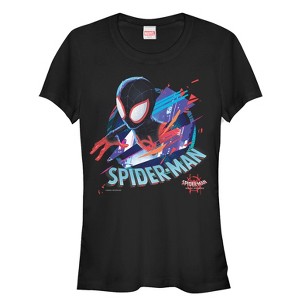 Juniors Womens Marvel Spider-Man: Into the Spider-Verse Cracked T-Shirt - 1 of 3