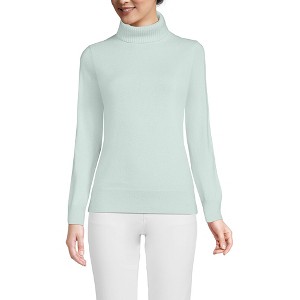 Lands' End Women's Cashmere Turtleneck Sweater - 1 of 4