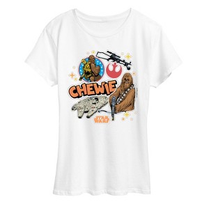 Women's - Star Wars - Chewie Stickers Short Sleeve Graphic T-Shirt - 1 of 4