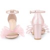 BLISSFUL STEP Women's Bow Tie Ankle Buckle Strap Chunky High Heels Sandals - 2 of 3