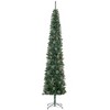 HOMCOM 9.5 FT Pencil Artificial Christmas Tree, Slim Pine Needles Xmas Tree with Realistic Branches, Pine Cones, Metal Base, Green - 4 of 4