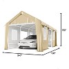 10'x20' Windproof Carport with 4 Doors, Heavy Duty Portable Garage Shelter, 180g PE Canopy & Reinforced Frame for Vehicles - 2 of 4