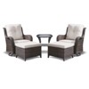 POCASSY 5PCS Patio Furniture Set with Cushioned Outdoor Swivel Rocking Chair, Ottoman and Side Table, All Weather Wicker Outdoor Conversation Set - 2 of 4