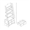 YONWAY Two Drawer Ladder Bookcase, Bookshelf with Metal Bar Handles Distressed Grey and Black Two Tone Color for Living Room, Home, Office - 3 of 4