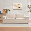 90" Modern Chenille Loveseat Sofa with USB/Type-C Charging Ports, Removable Covers & Side Pockets - Wood Frame Cloud Couch for Small Spaces - 2 of 4
