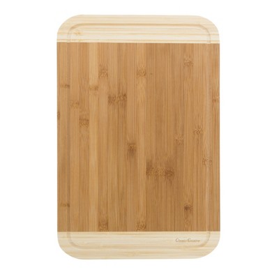 Hastings Home Two-Tone Extra-Thick Eco-Friendly Bamboo Cutting Board With Juice Groove - 18" x 12"