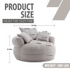 MOONMISS Oversized Barrel Accent Chairs,Round Lazy Sofa with 3 Pillows,Comfy Armchair with Thick Base for Living Room,Bedroom,Apartment - 2 of 4