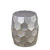 21" Height Aluminum Modern End Table with Hand-Hammered Hexagonal Pattern and Oval Base for Living Room - 4 of 4