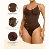 SHAPELLX Womens Shapewear Tummy Control Thong Slimming Body Shaper Seamless Compression Top Waist Boning Corset Bodysuit—Brown 38 - 2 of 3