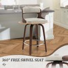 Bar Stools Set of 2, Barstools with SturdyWood Legs, Saddle Seat Counter HeightBar Stools for Kitchen Counter, Bar,24 Inch Farmhouse CounterStools - 2 of 4