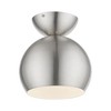 Livex Lighting Stockton 1 - Light Semi-Flush Mount in  Brushed Nickel/Polished Chrome - 3 of 4