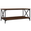 vidaXL Coffee Table Brown Oak Engineered Wood and Iron - 2 of 4