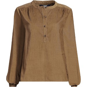 Lands' End Women's Pinwale Cord Smocked Popover Shirt - 1 of 3