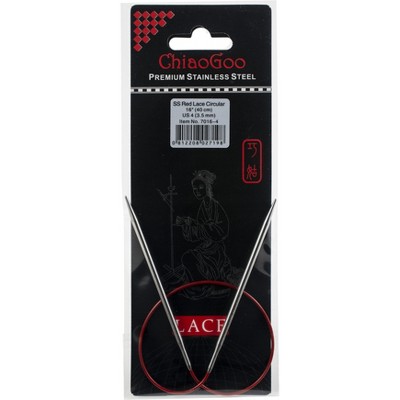 ChiaoGoo Red Lace Stainless Circular Knitting Needles 16"  -Size 4/3.5mm