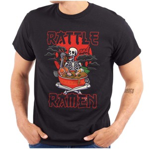 Japanese Rattle and Ramen Skeleton Graphic T Shirt Men or Women Brisco Brands - 1 of 4