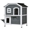 PawHut Wooden 2-Story Outdoor Cat House, Feral Cat Shelter Kitten Condo with Escape Door, Openable Asphalt Roof and 4 Platforms - 4 of 4