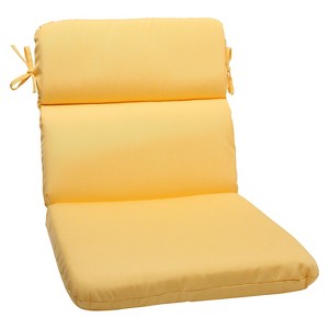 Sunbrella Canvas Outdoor Rounded Edge Chair Cushion - Yellow
