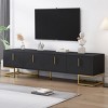 TV Console With Metal Legs And Gold Handles For 80" TV, TV Console With Cabinets And Adjustable Shelves,TV Cabinet For Living Room-Cuddlewood - 2 of 4