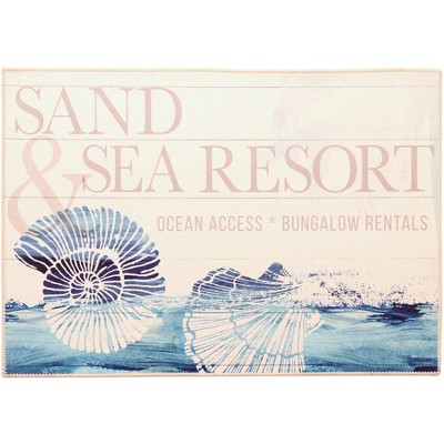 Olivia's Home Sand & Sea Resort Doormat – 22" x 32" Coastal Design for Indoor/Outdoor Use