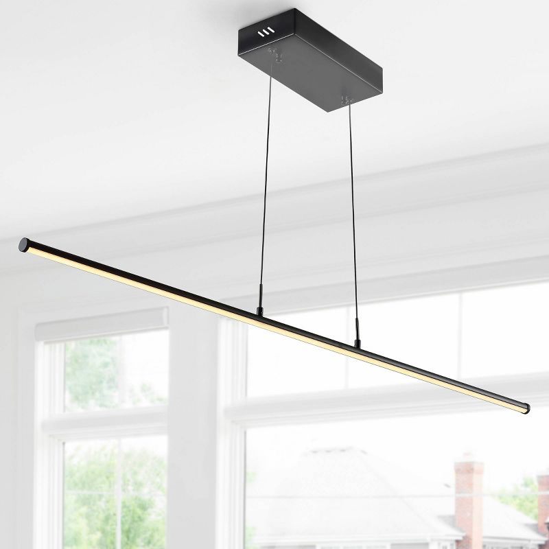 39.5&#34; Adjustable Metal Conley Dimmable Linear Pendant (Includes Energy Efficient Light Bulb) Black - JONATHAN Y, 1 of 7