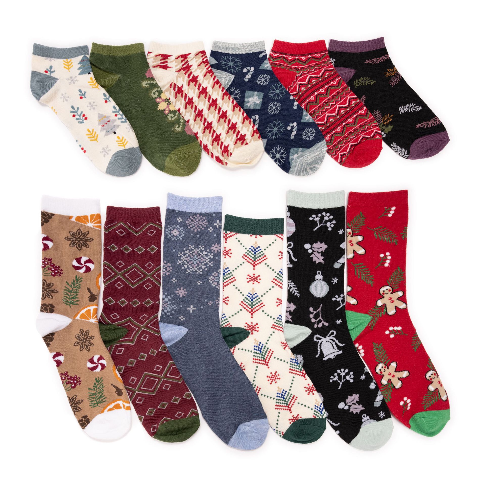 MUK LUKS Women's 12 Days of Christmas Socks