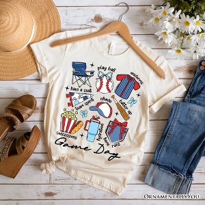 Game Day Baseball T-Shirt, Retro White and Natural Stadium Tee for Sports Fans| OrnamentallyYou - 1 of 4
