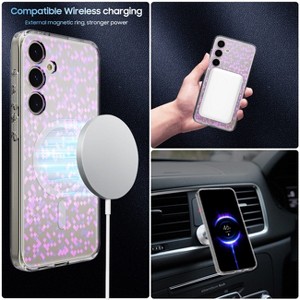 Reiko Purple Glitter Wireless Charging Magnetic Phone Case for Samsung Galaxy S24 Plus - 1 of 3