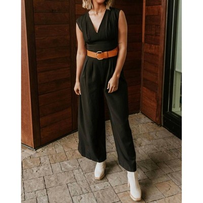 Women's Nova Sleeveless Belted Jumpsuit - C'isa
