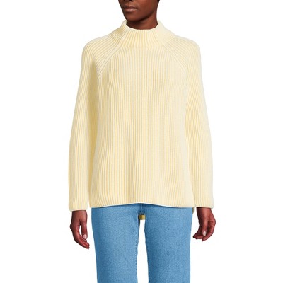 Lands' End Women's Drifter Two Color Shaker Mock Neck Sweater