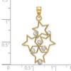 Black Bow Jewelry 14k Yellow Gold and White Rhodium Two Tone Star Cluster Pendant - 4 of 4