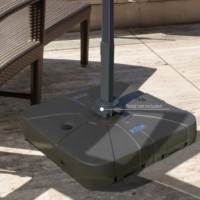 Gray Heavy Duty Metal Wheeled Parasol Base