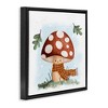 Stupell Industries Happy Mushroom in Scarf Black Framed Floater Canvas Wall Art - 3 of 4