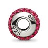 Black Bow Jewelry Sterling Silver with Dark Pink Crystals July Birthstone Bead Charm - 2 of 4