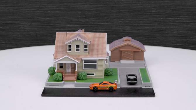 Fast &#38; Furious Nano Hollywood Rides Dom&#39;s House Display Diorama with 2 1.65&#34; Scale Vehicles, 2 of 19, play video