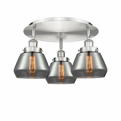 Fulton - 3 Light Flush Mount In Art Deco Style-8 Inches Tall and 18.25 Inches Wide