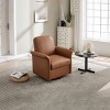 Airsurfer Swivel Accent Chair Modern Barrel Armchair with Wood Base for Bedroom Reading Waiting Living Room - 3 of 4