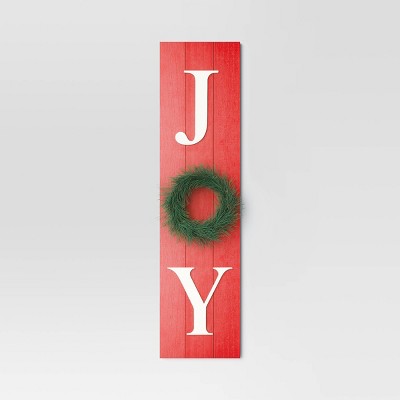 10&#34; x 40&#34; &#39;Joy&#39; Leaner Wall Sign Panel Red - Threshold&#8482;