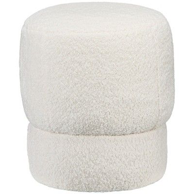 NicBex Round Storage Ottoman Tufted Footrest with Removable Cover for Living Room, Cream White