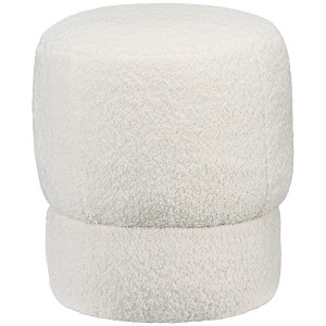 NicBex Round Storage Ottoman Tufted Footrest with Removable Cover for Living Room, Cream White - 1 of 4