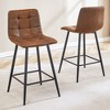 NicBex Set of 2 Bar Stools for Kitchen Island,Ergonomic Design Counter Bar Stools with Back and Metal Legs,Bar Chairs for Dining Rooms,Kitchens - 2 of 4