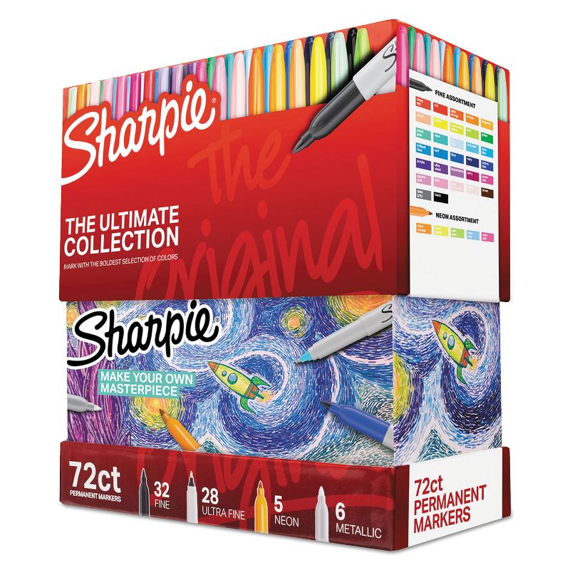 Sharpie Permanent Markers Ultimate Collection Fine; Ultra Fine Assorted 72/Set 1983254, 1 of 7