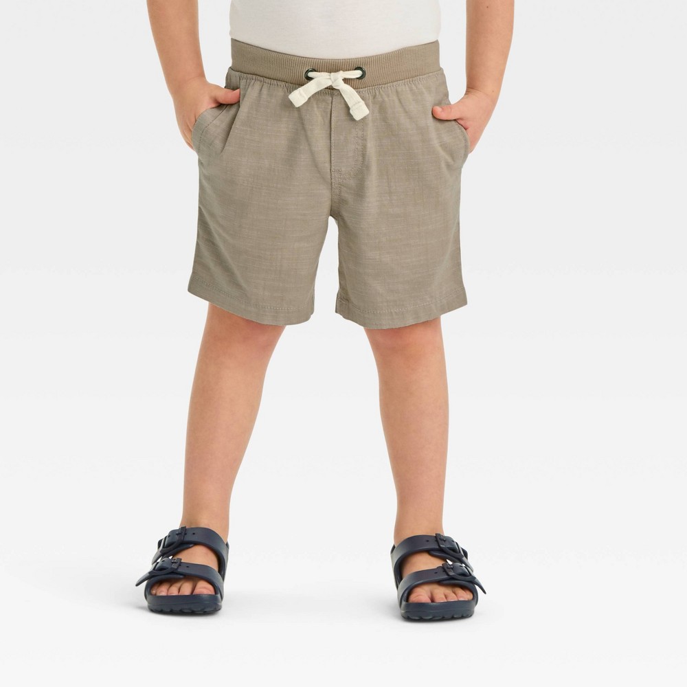 Toddler Boys Chambray Solid Pull-On Above Knee Shorts